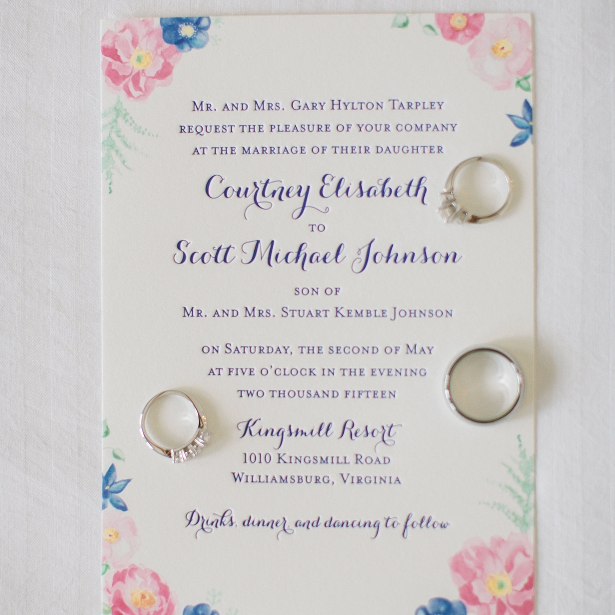 Letterpress and watercolor wedding invitations. www.mospensstudio.com