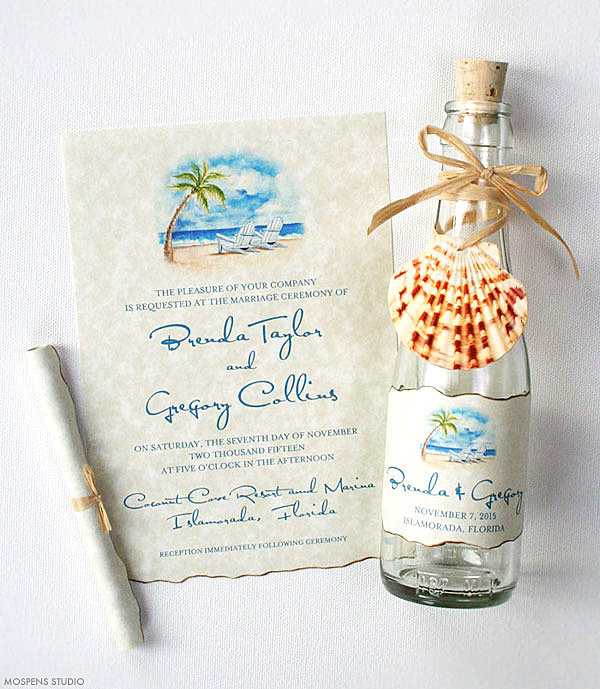 beach-wedding-invitations | Mospens Studio