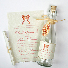seahorses-beach-wedding-bottle-invitations | mospensstudio.com