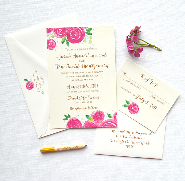 Floral Watercolor Wedding Invitations