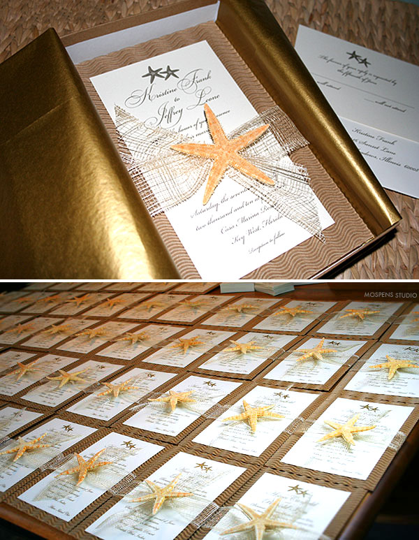 Seaside Stars Beach Wedding Invitations