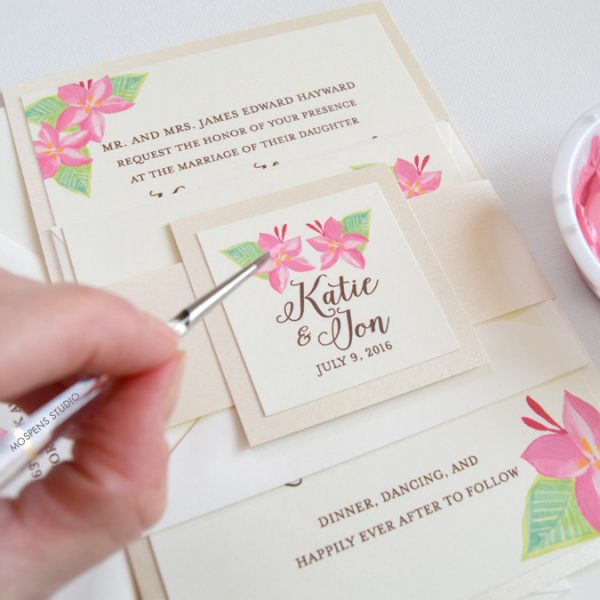 Hand Painted Floral Wedding Invitations