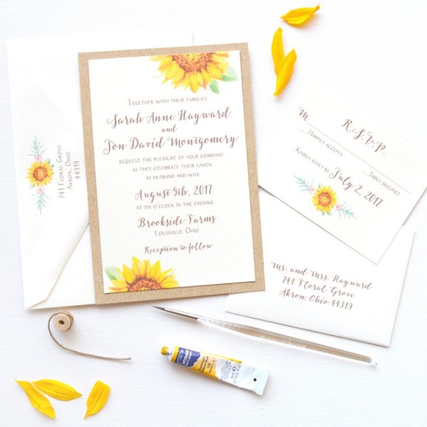 Sunflower Blooms Wedding Invtations