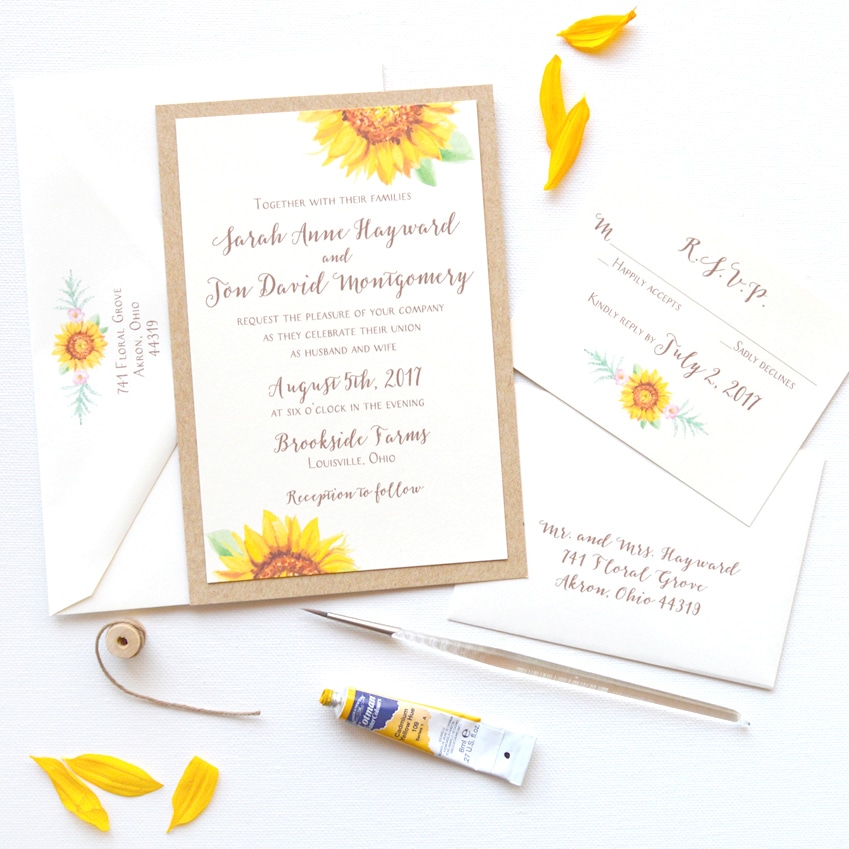 Sunflower Blooms Wedding Invtations | Super Unique Wedding Invitations & Creative Custom Save