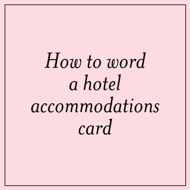 How To Word A Hotel Accommodations Card – Mospens Studio