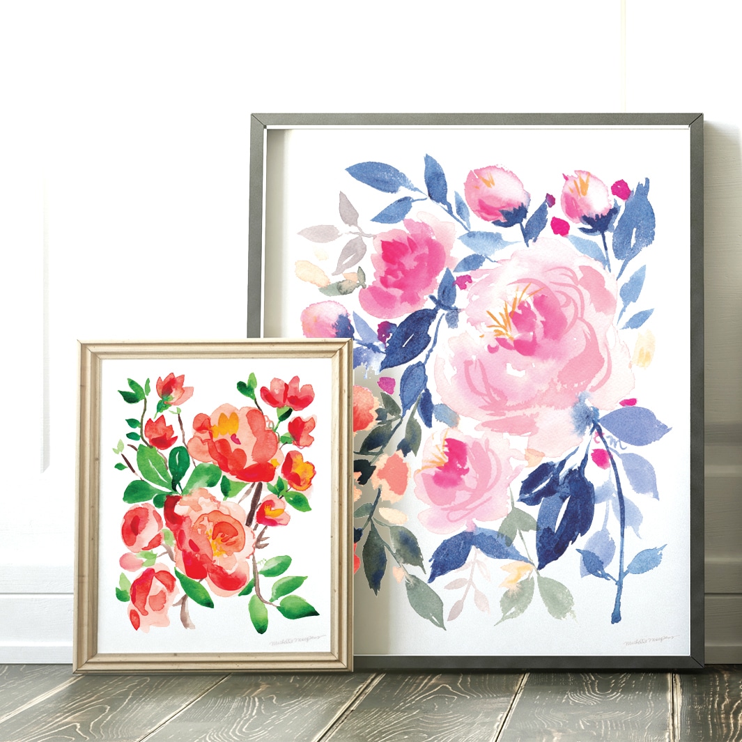 Hand painted watercolor art by professional illustrator Michelle Mopsens.