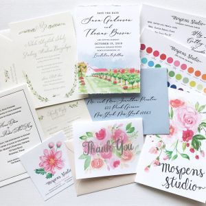 one of a kind hand illustrated wedding invitations save the dates