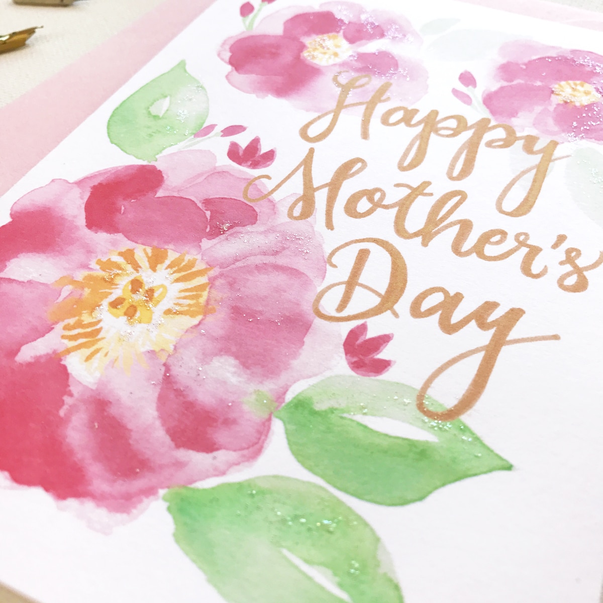 Hand painted mother’s day card with watercolor flowers by artist ...