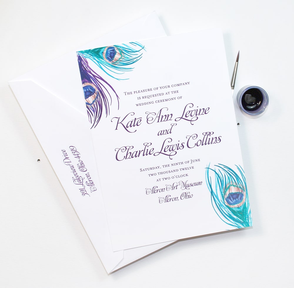 peacock invitations