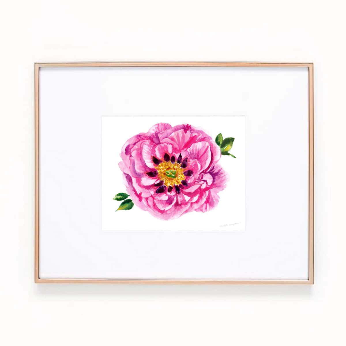 Pink floral watercolor painting art print by artist Michelle Mospens. | Mospens Studio