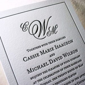 Elegant letterpress wedding invitation. | Mospens Studio