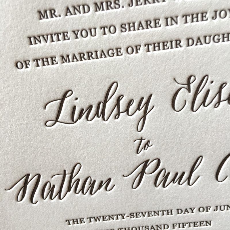 Letterpress Wedding Invitation | Mospens Studio