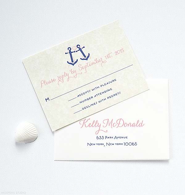 Matching Nautical Anchor Reply Card