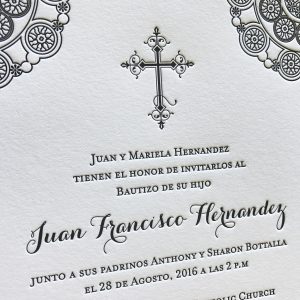 Custom Letterpress Baptism Invitations & Affordable Letterpress Invitations | Mospens Studio