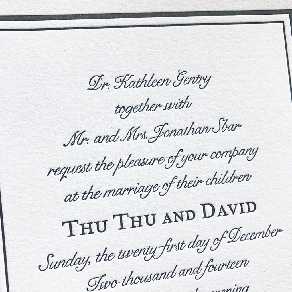 Letterpress Wedding Invitations | Mospens Studio