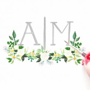 Custom Wedding Art Archives Super Unique Invitations 480 00 Custom Hand Painted Wedding Logo Monogram By Artist Michelle Mospens Studio
