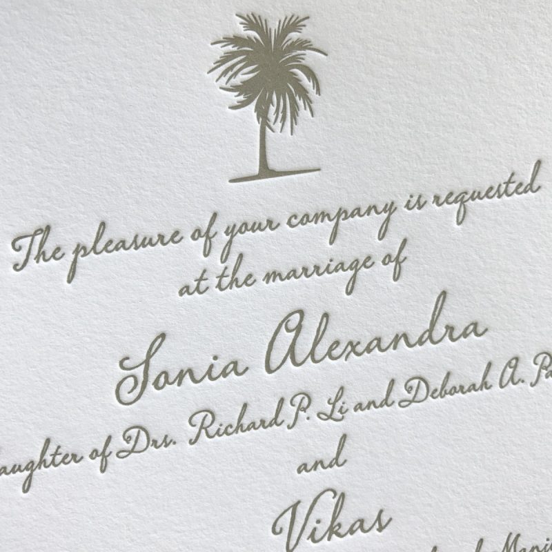 Beach Letterpress Wedding Invitations | Mospens Studio
