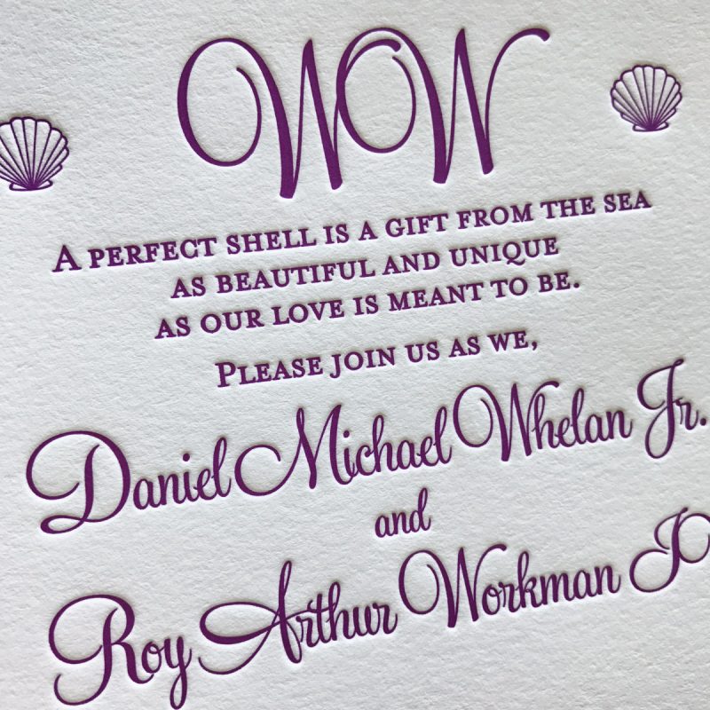 Beach Letterpress Wedding Invitations | Mospens Studio