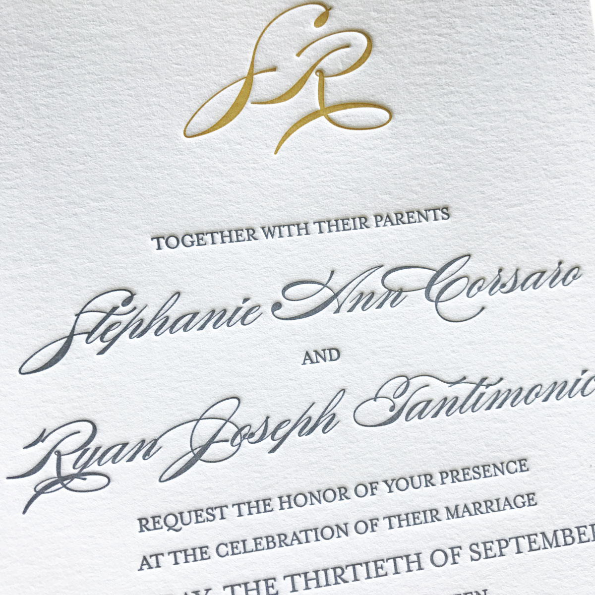 Stephanie Ann Letterpress Wedding Invitations Mospens Studio