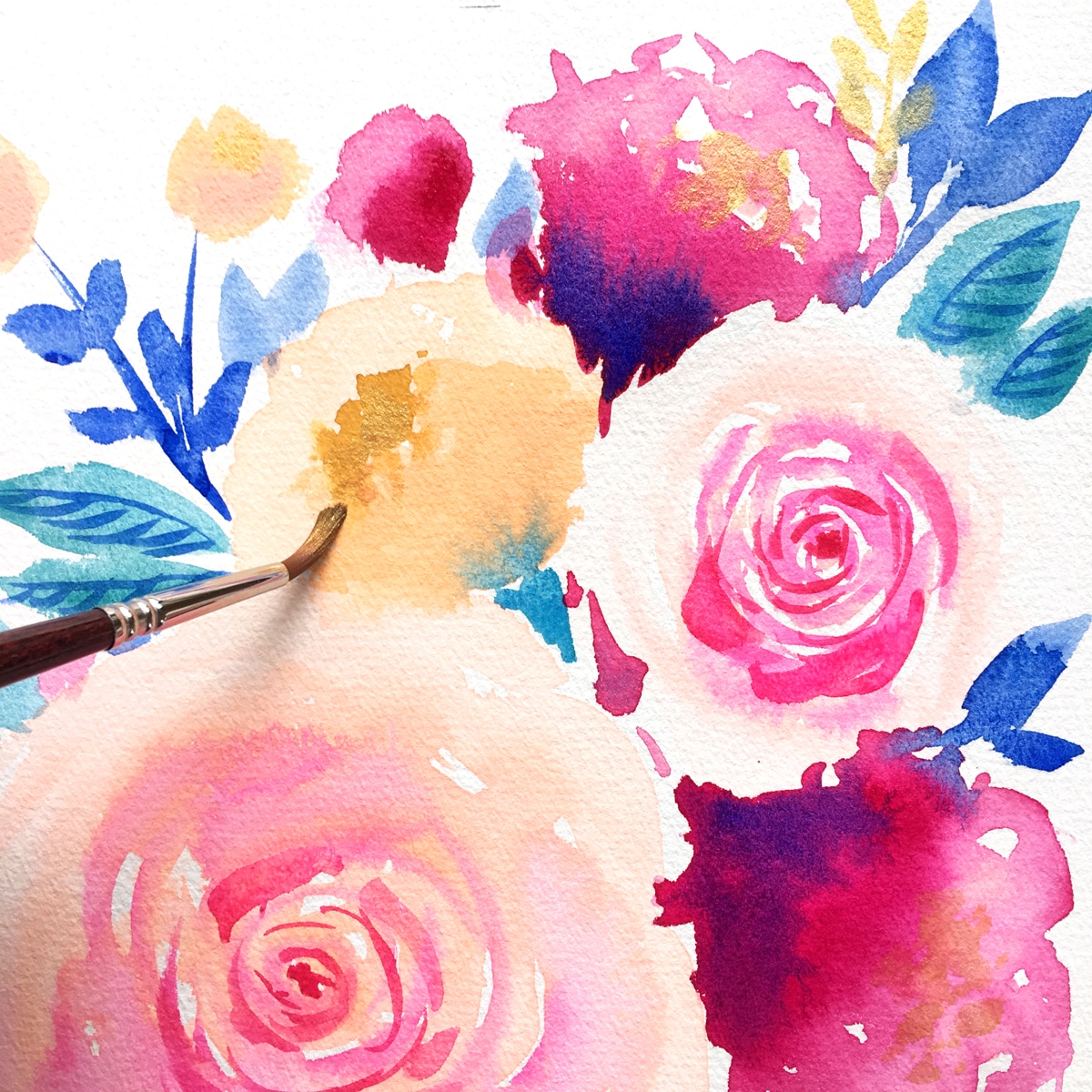 Summer Watercolor Floral Art Prints