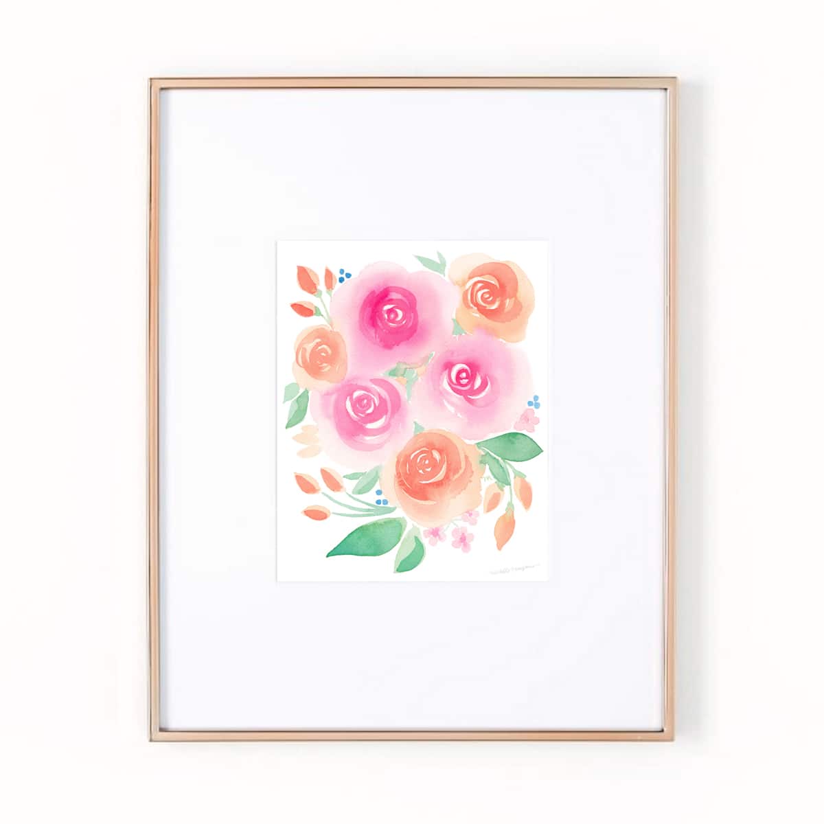 "Blueberries" floral watercolor painting wall art print by artist Michelle Mospens. | Mospens Studio