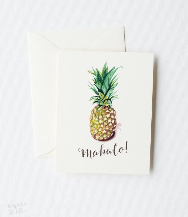 Hawaiian Pineapple Thank You Cards Mospens Studio