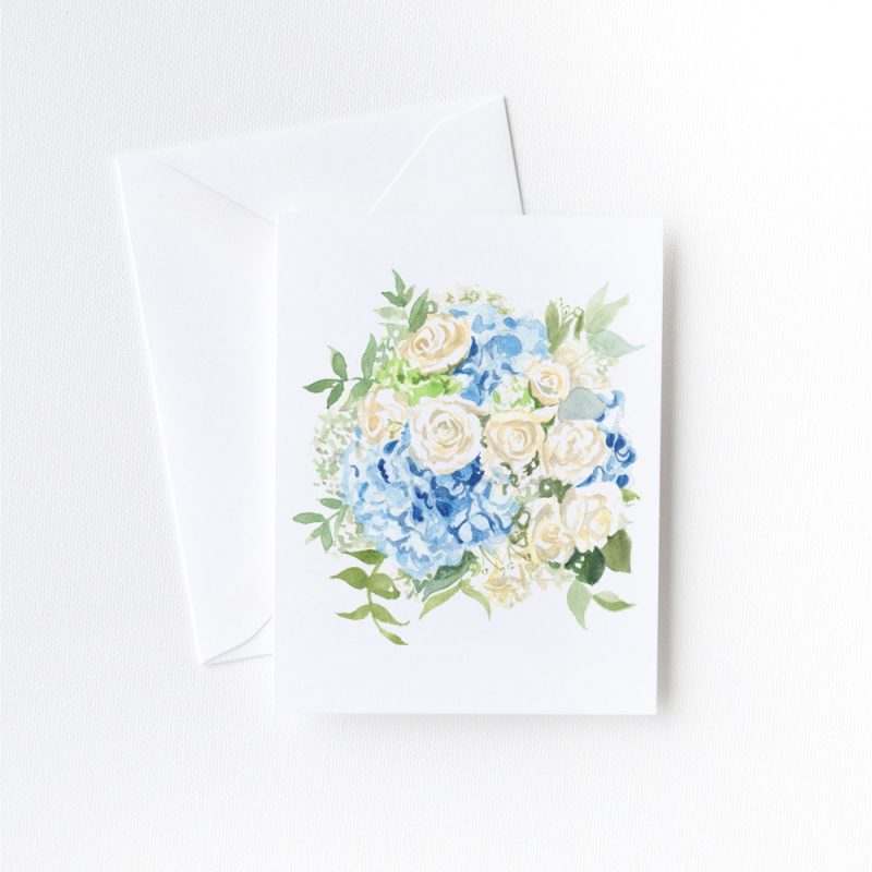 Wedding bouquet greeting cards with envelopes by artist Michelle Mospens. | Mospens Studio