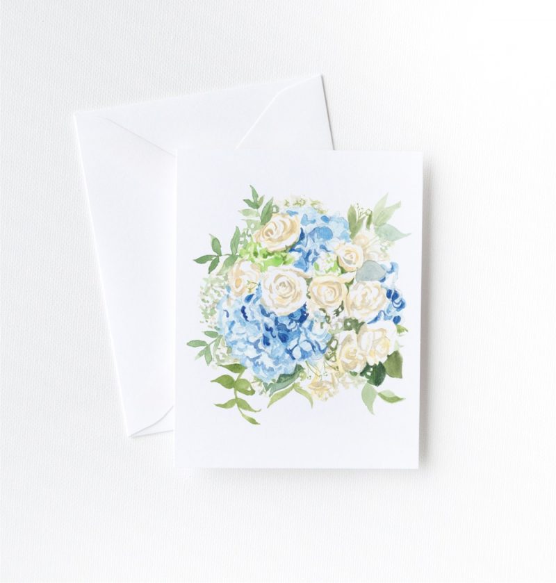 Wedding bouquet greeting cards with envelopes by artist Michelle Mospens. | Mospens Studio