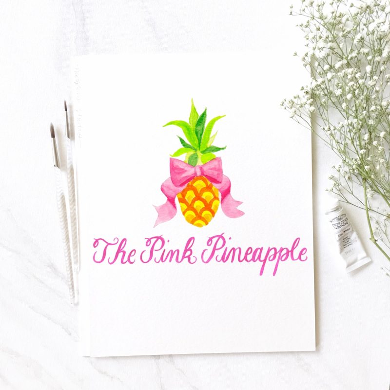 Hand painted watercolor logo | Mospens Studio