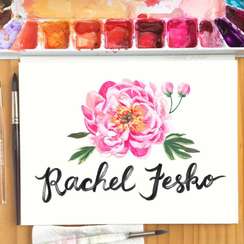 Custom hand painted logo for small business. | Mospens Studio