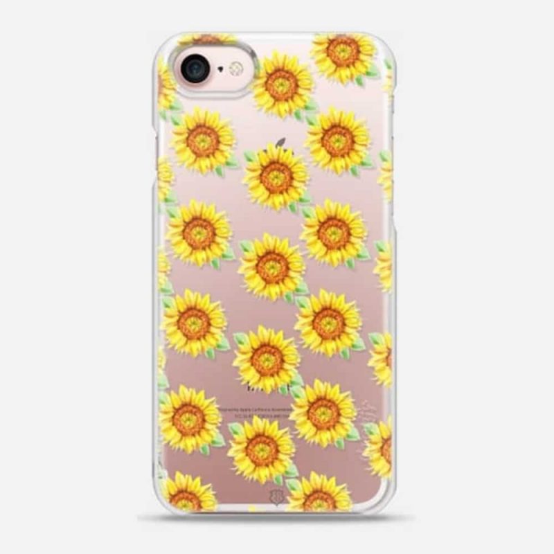 Watercolor sunflower phone case. 100% original art by artist Michelle Mospens. | Mospens Studio