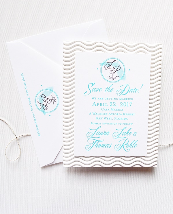 Handmade save the date cards for a Florida destination wedding. | Mospens Studio