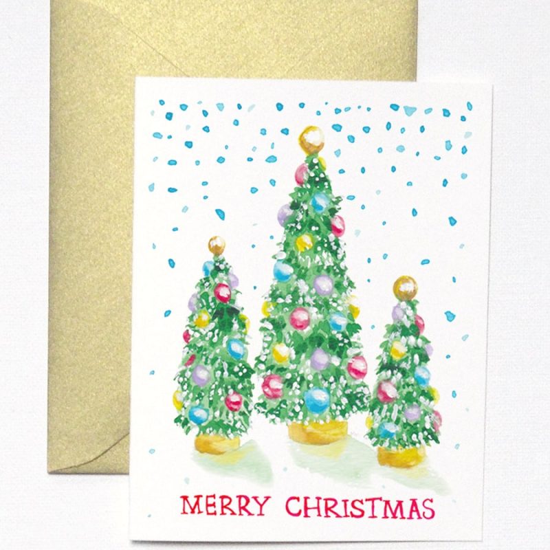 Handmade and watercolor Christmas Cards by artist Michelle Mospens. | Mospens Studio