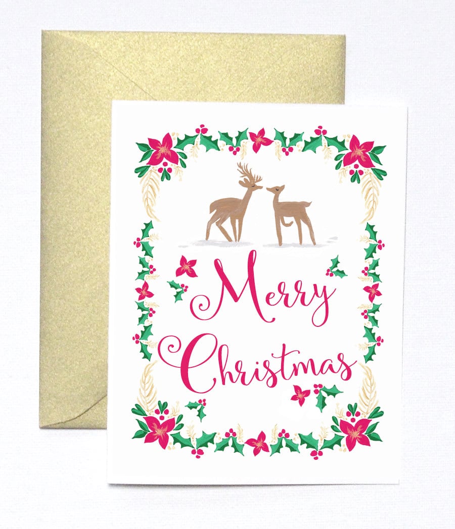 handmade and deer christmas card set by artist michelle mospens mospens studio - Deer Christmas Cards handmade and deer christmas card set by artist michelle mospens mospens studio - Deer Christmas Cards