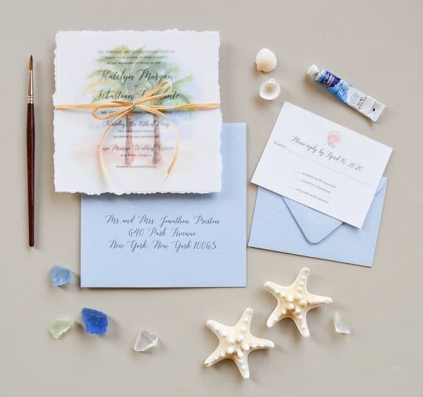 Beach Wedding Invitations | Mospens Studio