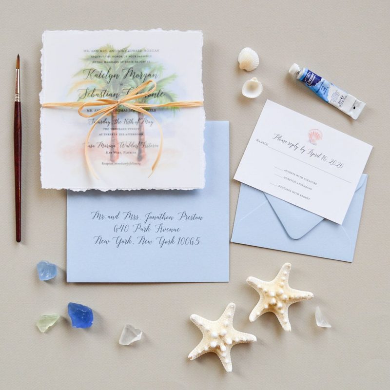 Beach Wedding Invitations | Mospens Studio