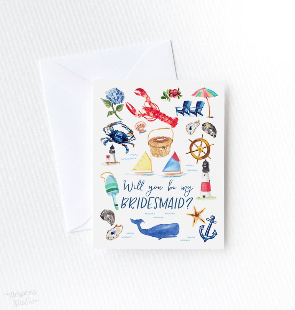 Custom Nantucket Bridesmaid Cards