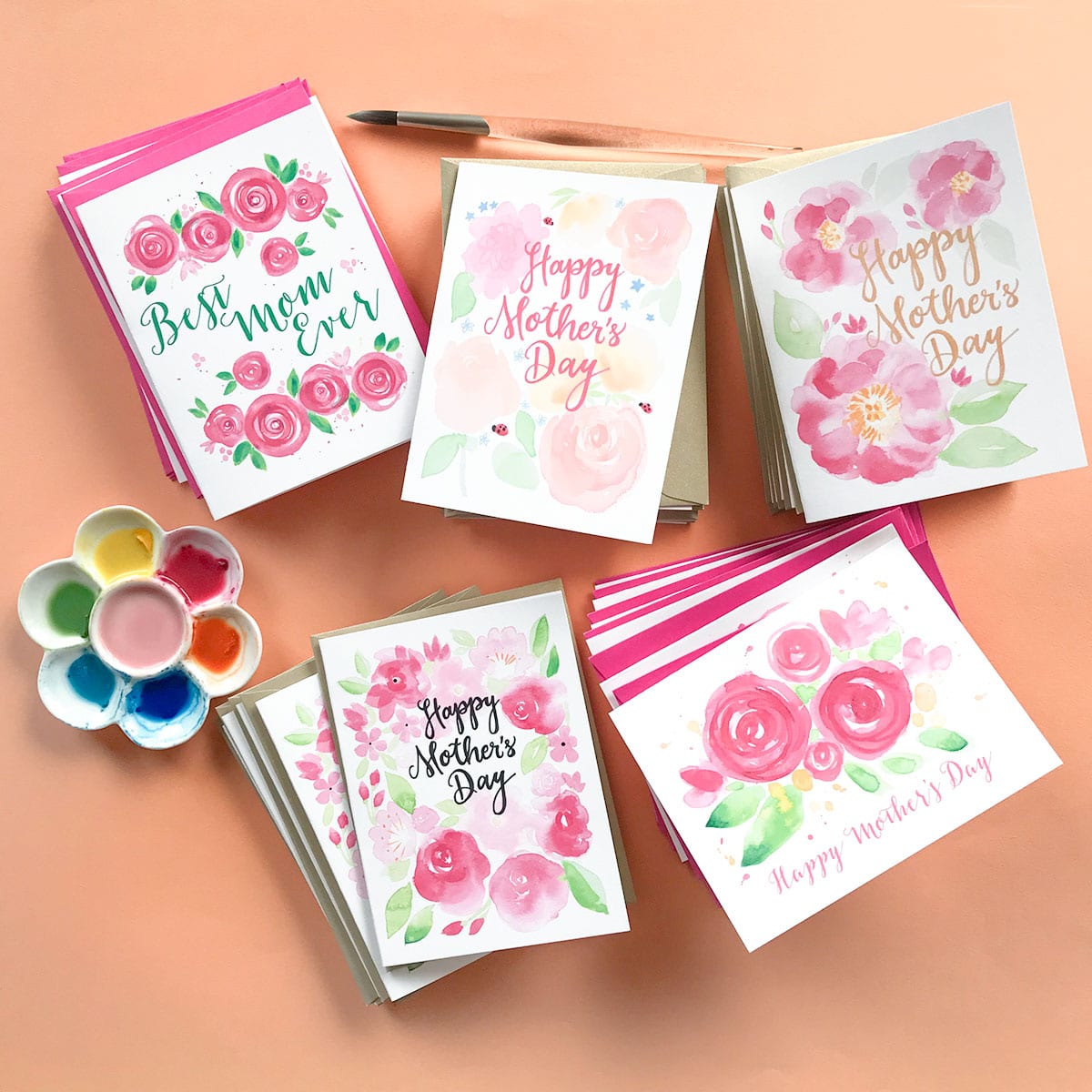 Floral Watercolor Mother’s Day Cards