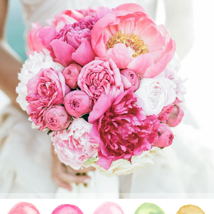 Loving this pink peony color palette! Perfect for an elegant summer wedding. - Mospens Studio