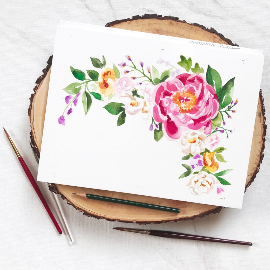June 2018 floral watercolor wallpaper download by artist Michelle Mospens. - Mospens Studio