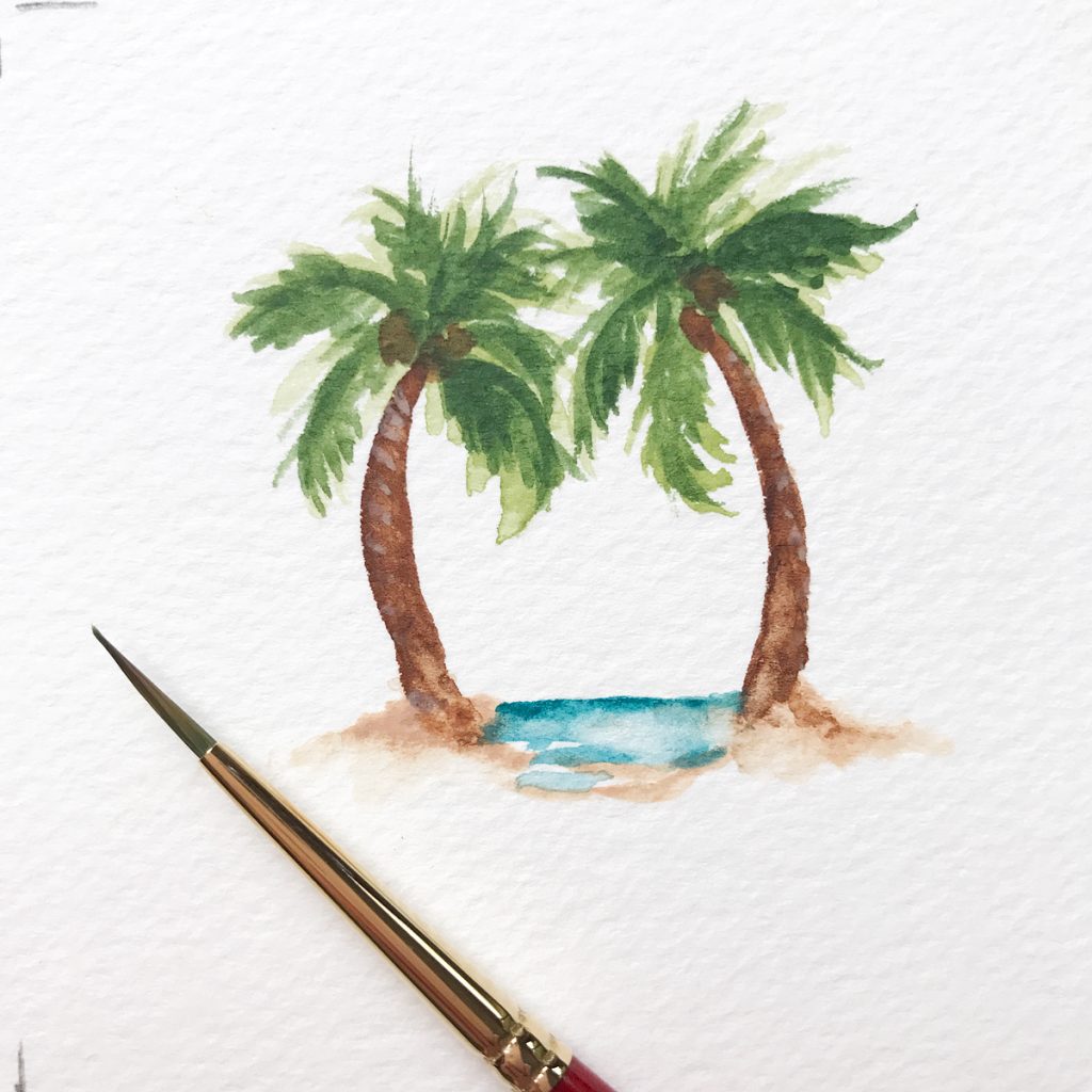 Hand-painted palm trees for a beach wedding by Michelle Mospens. - Mospens Studio