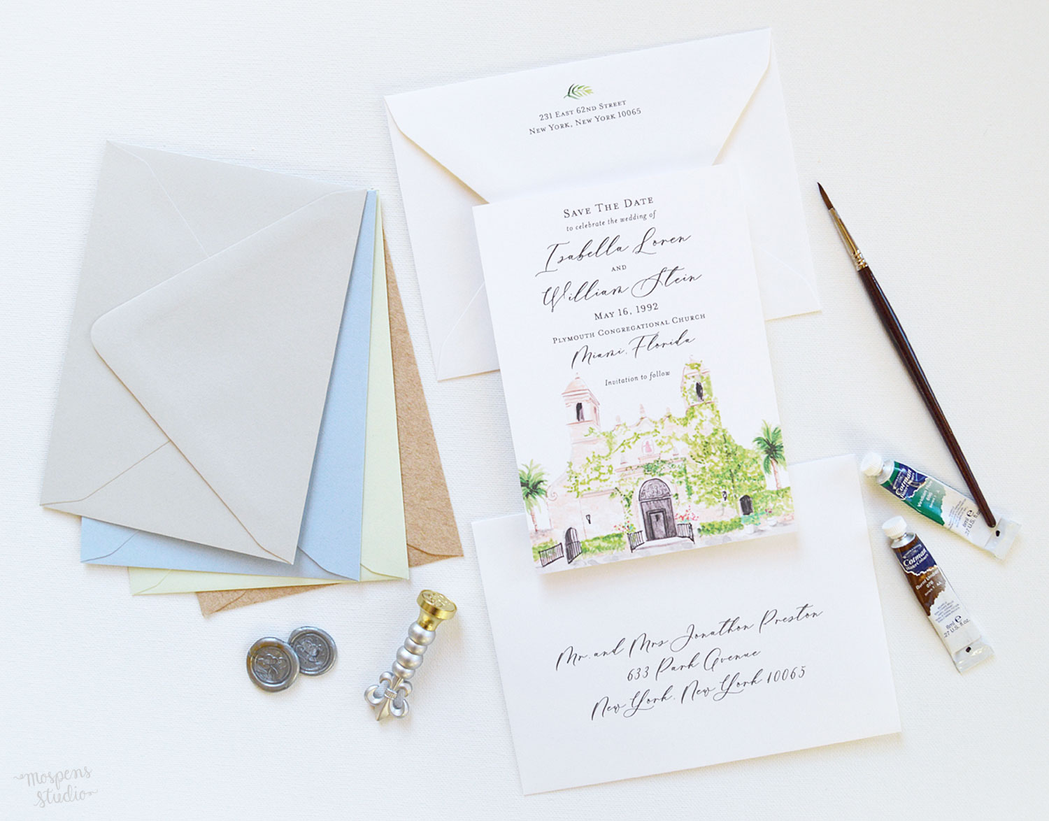 7 New Watercolor Venue Save The Dates