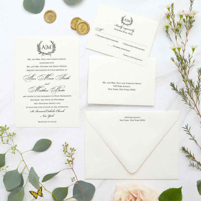 Ann Marie Letterpress Wedding Invitation | Mospens Studio