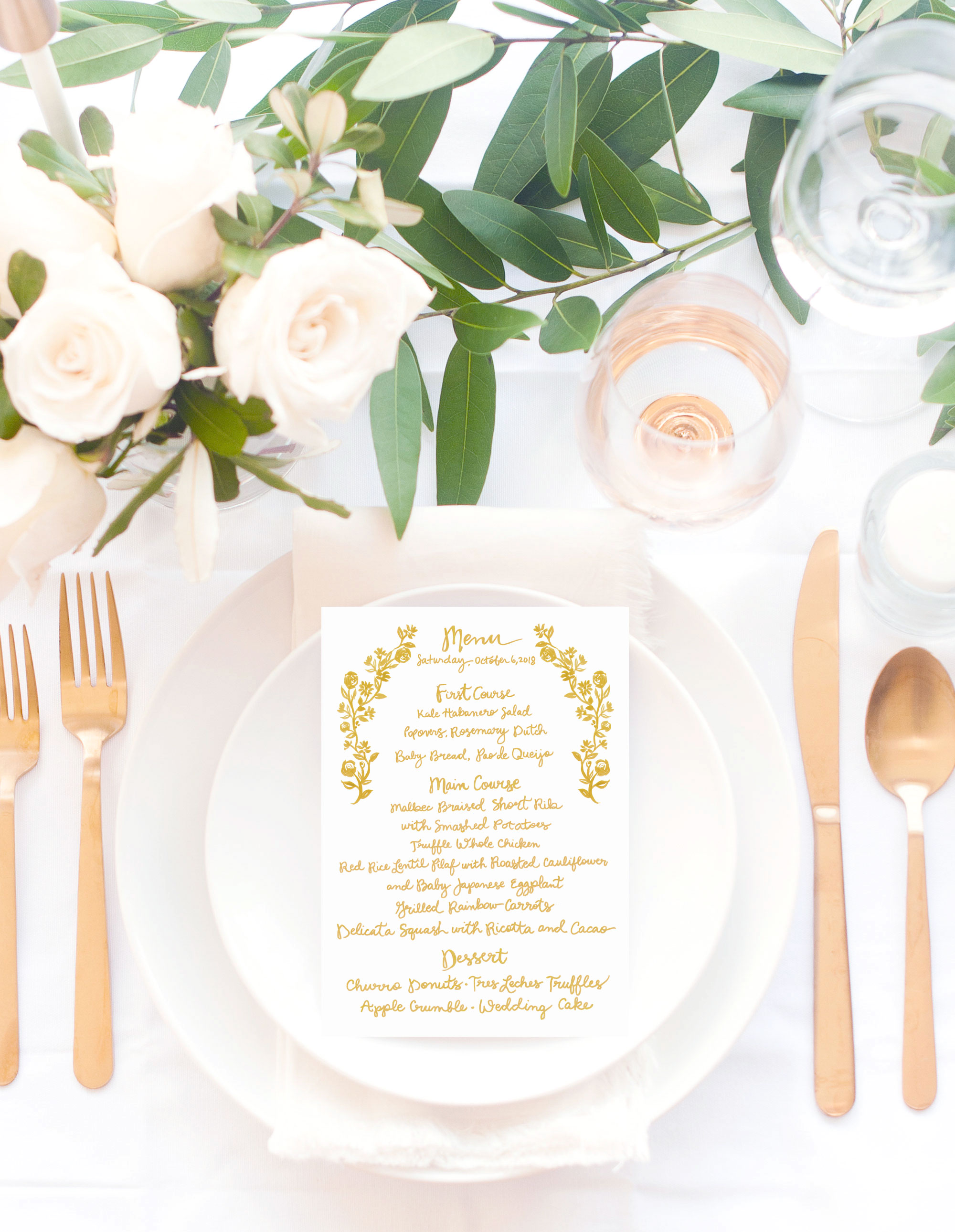 Hand Drawn Wedding Menu Cards Custom Invitations Unique