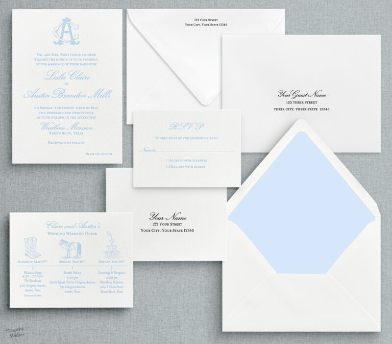 Letterpress wedding invitations