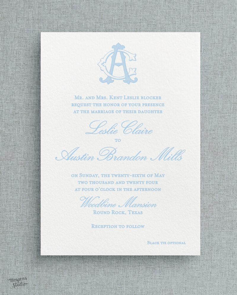 Letterpress wedding invitations