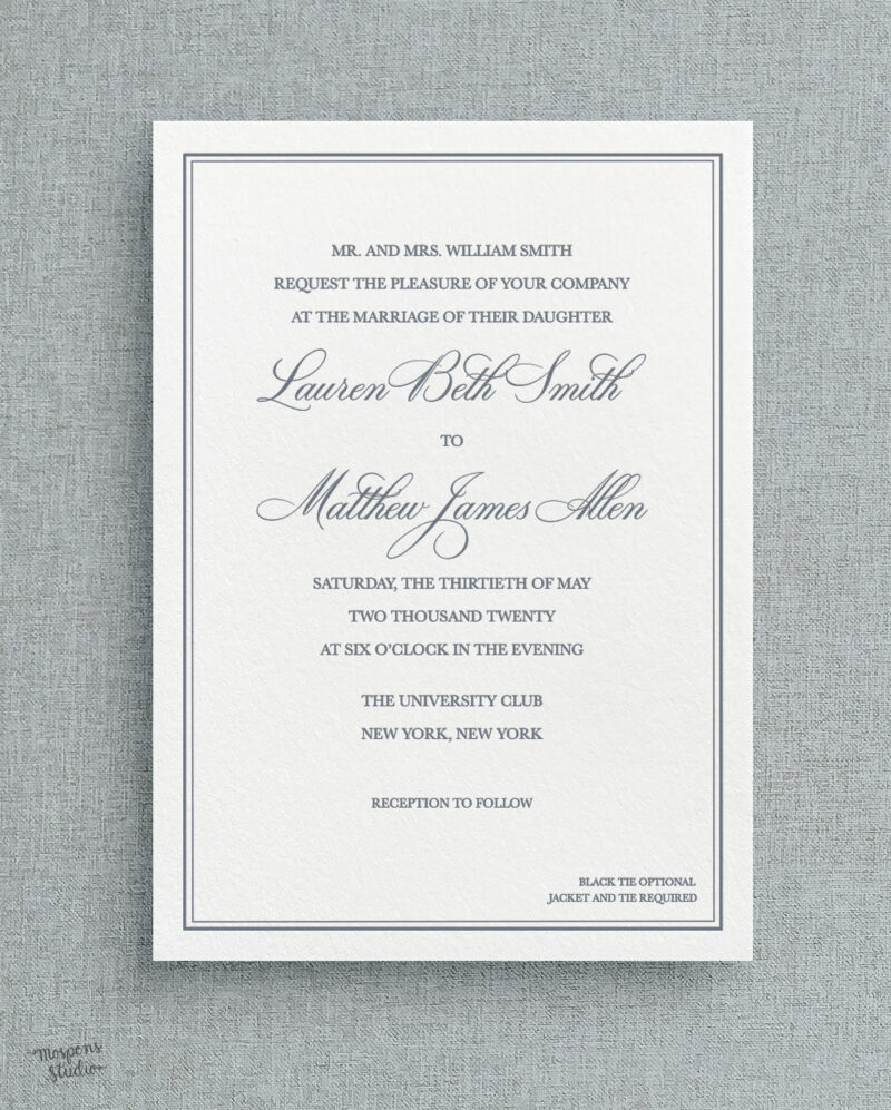 Letterpress wedding invitations