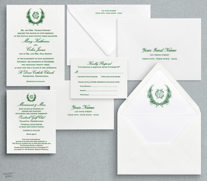 Letterpress wedding invitations