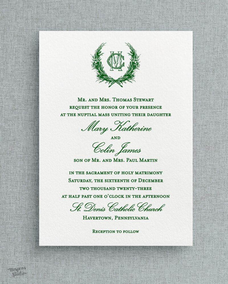 Letterpress wedding invitations