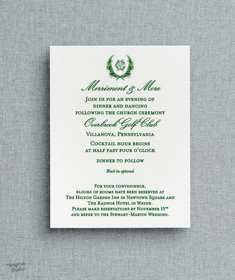 Letterpress wedding invitations